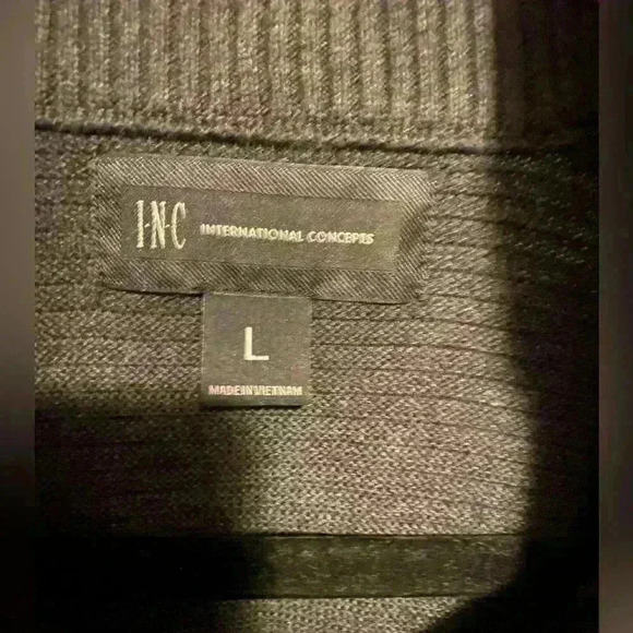 INC International Concepts Mens gray sweater like new size large - Picture 4 of 6
